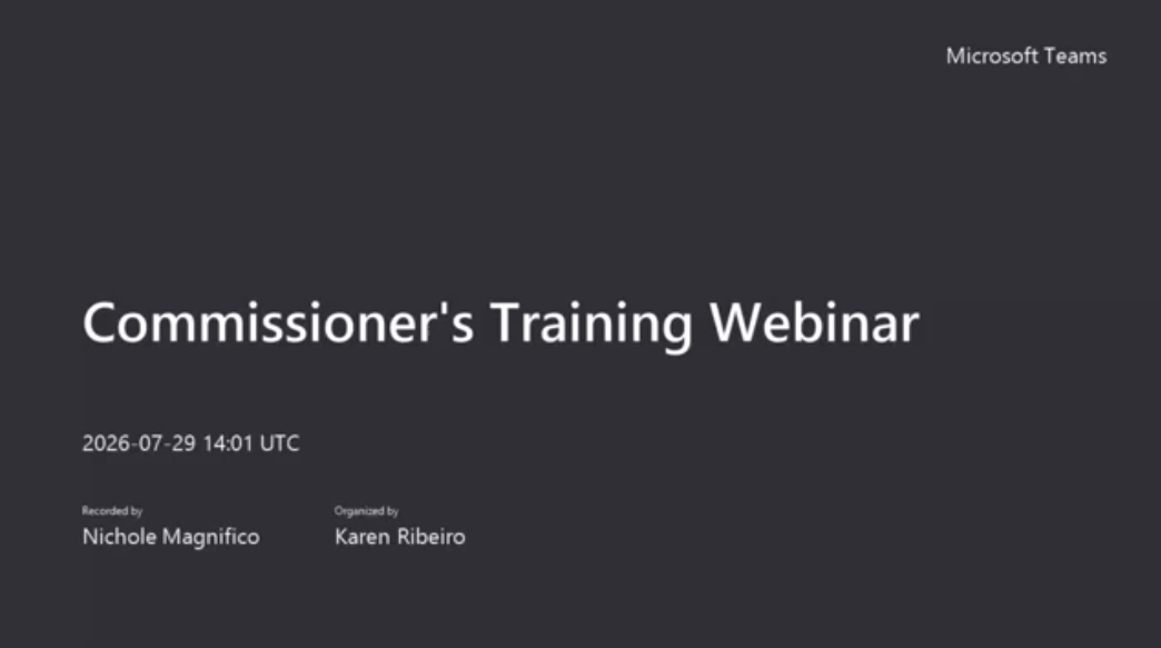 Commissioner’s Training Webinar: Govern With Confidence