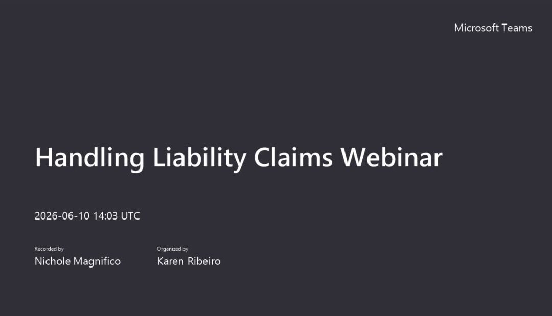 Handling Liability Claims Webinar Recording